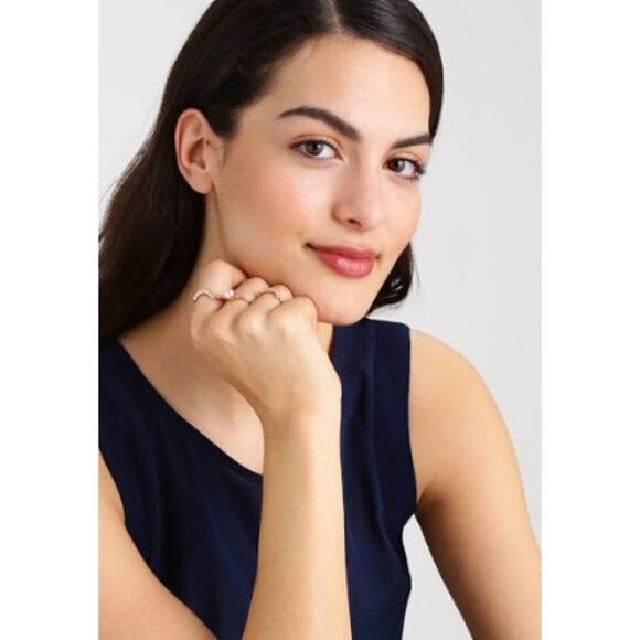 💕TED BAKER LONDON💕 Cadyna Concentric Crystal Ring Silver Medium/Large M/L NWT - Picture 7 of 11